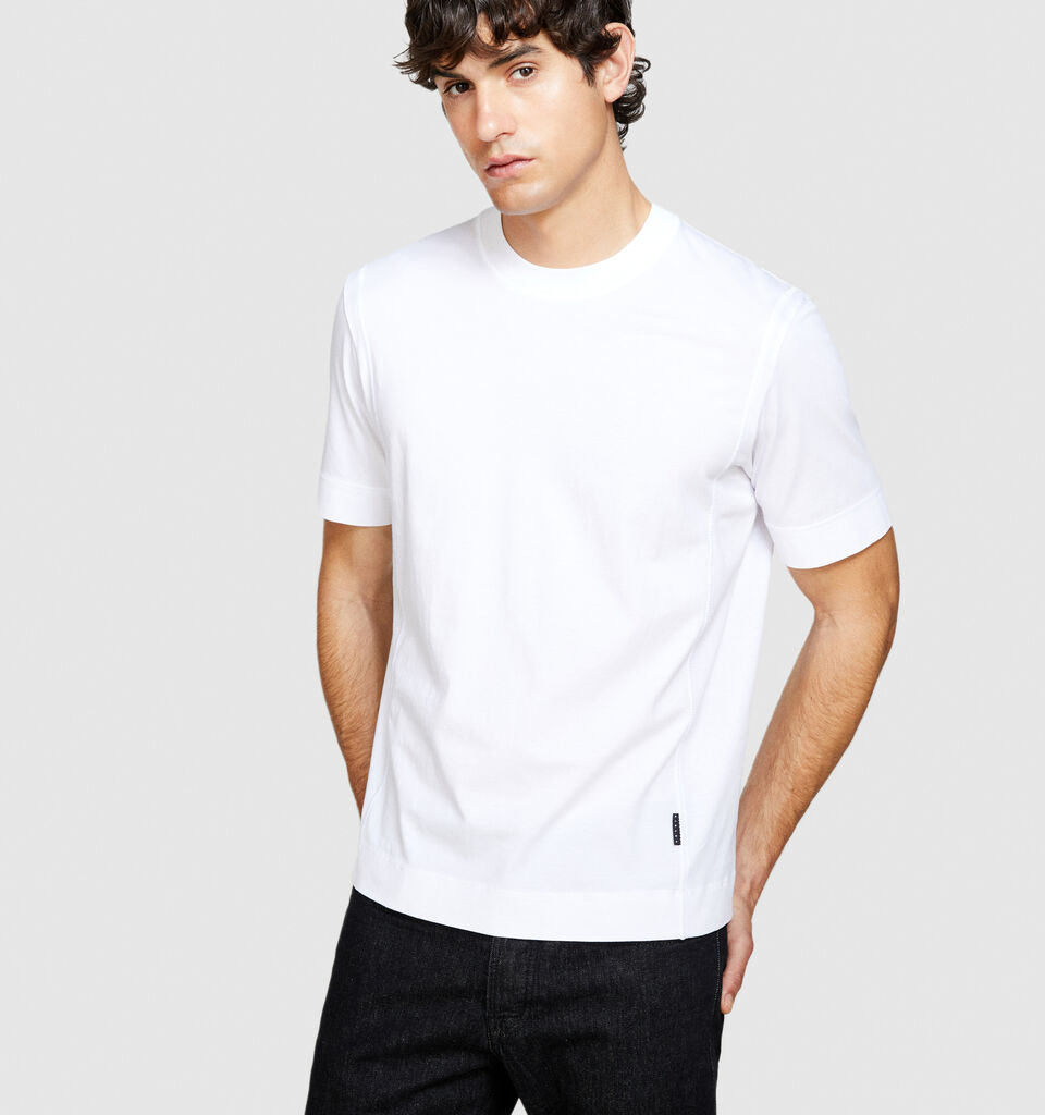 Solid color t-shirt - men's short sleeve t-shirts - White | Sisley image number 4